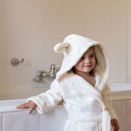 Robe de chambre enfant polaire à capuche Anouchka parme