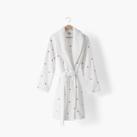 Adore white shawl collar cotton bathrobe for women
