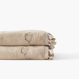 Amorgos beige cotton bath towel
