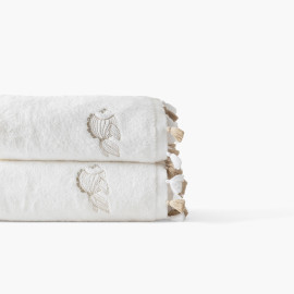 Amorgos white cotton bath towel