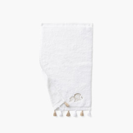 Amorgos white cotton guest towel