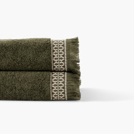 Villasol khaki green cotton bath towel
