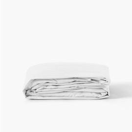 Drap housse imprimé 180x200 cm satin de coton SONGE blanc