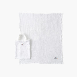 Maxi nappy in organic cotton gauze Jardine white