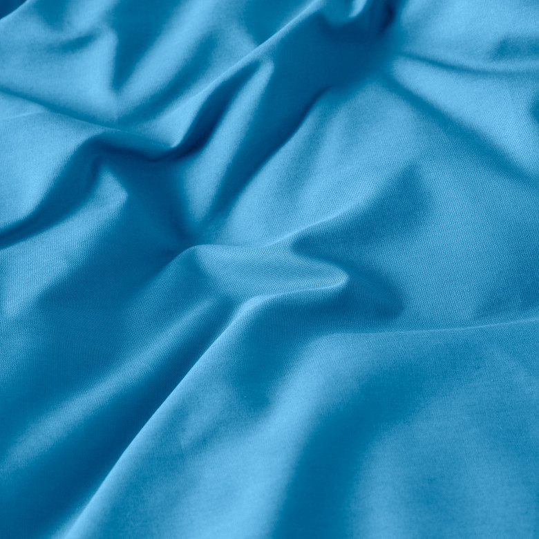 Housse de couette 260x240 cm Percale 100% coton JAMES bleu Azur