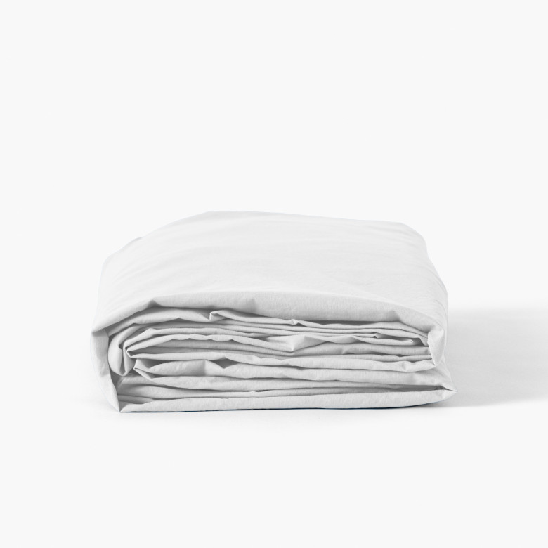 Drap housse imprimé 140x190 cm satin de coton SONGE blanc